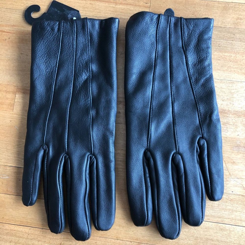 AUCLAIR Women's  Leather Gloves Black Color Size L